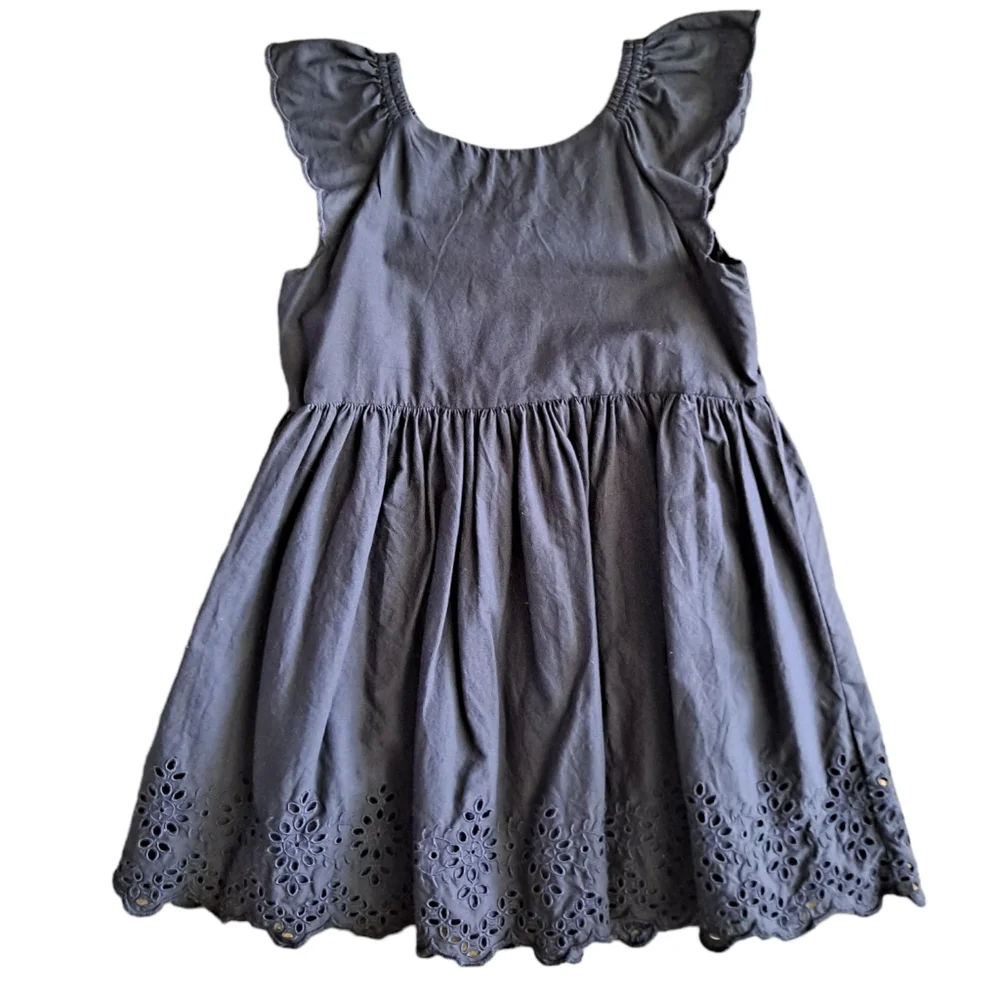 Baby GAP grey eyelit pattern dress